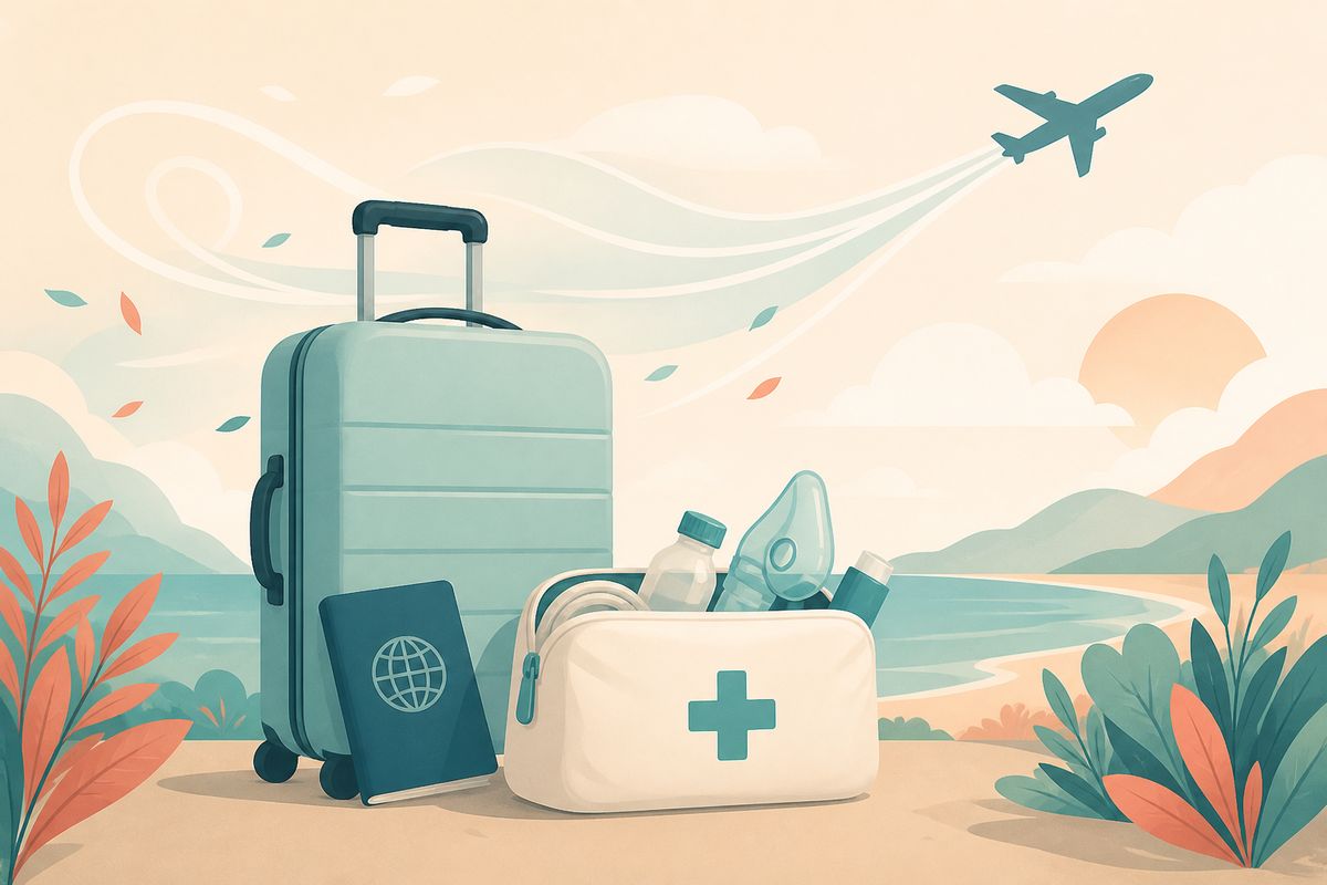 Illustration : Vacances et mucoviscidose : voyager en toute sécurité